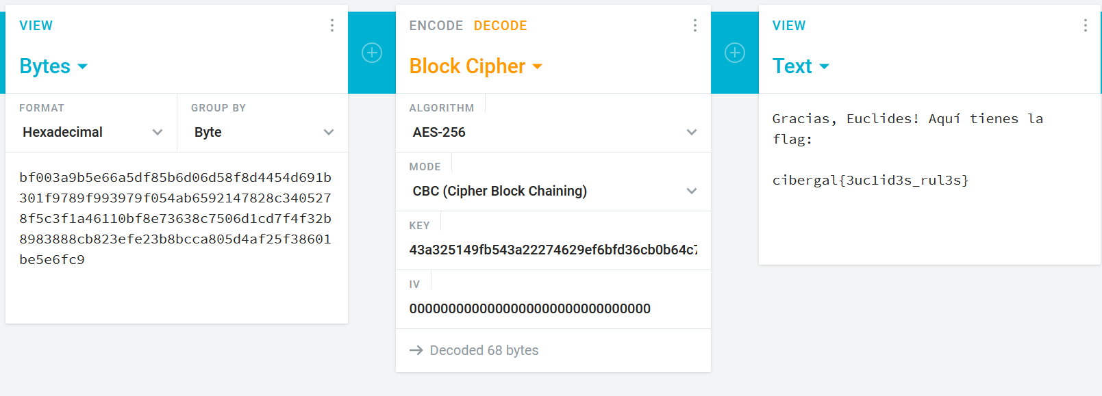 Utilizando Criptii para obtener el resultado