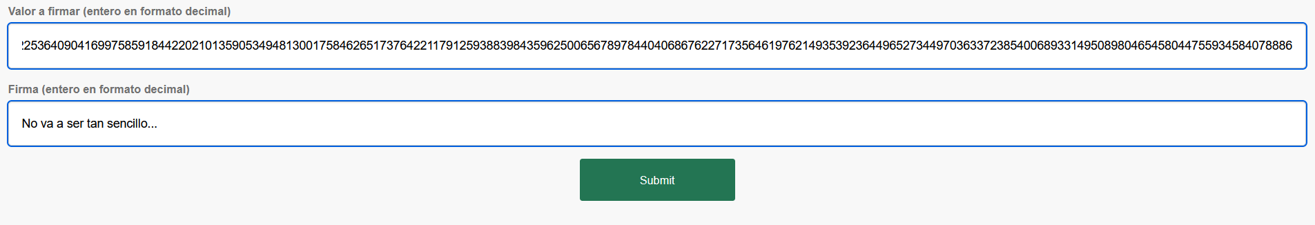 Output after signing m